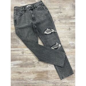PACSUN Gray Washed Mom Jeans High Rise Distressed Womens Size 27